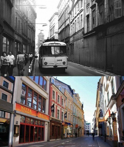 Улица Калькю в 1981 года и в 21ом веке