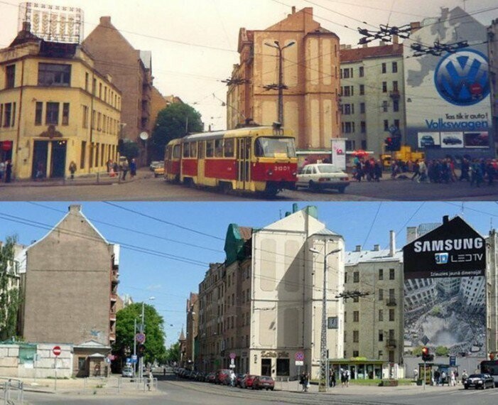 Улица Миера 1994 год и 2010