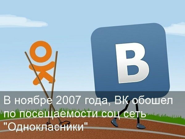 2. В 2007 году социальная сеть Вконтакте начинает стремительно набирать популярность : за 10 месяцев аудитория выросла с 100 тис. до 3 млн. пользователей, тем самым обогнав отечественного конкурента - Одноклассники.