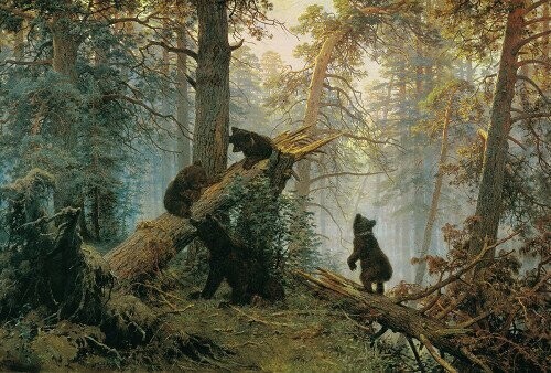 «Утро в сосновом лесу», Иван Шишкин, Константин Савицкий, 1889 год 