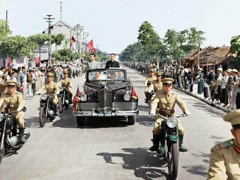 Президент Северной Кореи Ким Ир Сен посещает Вьетнам, 1958 год.