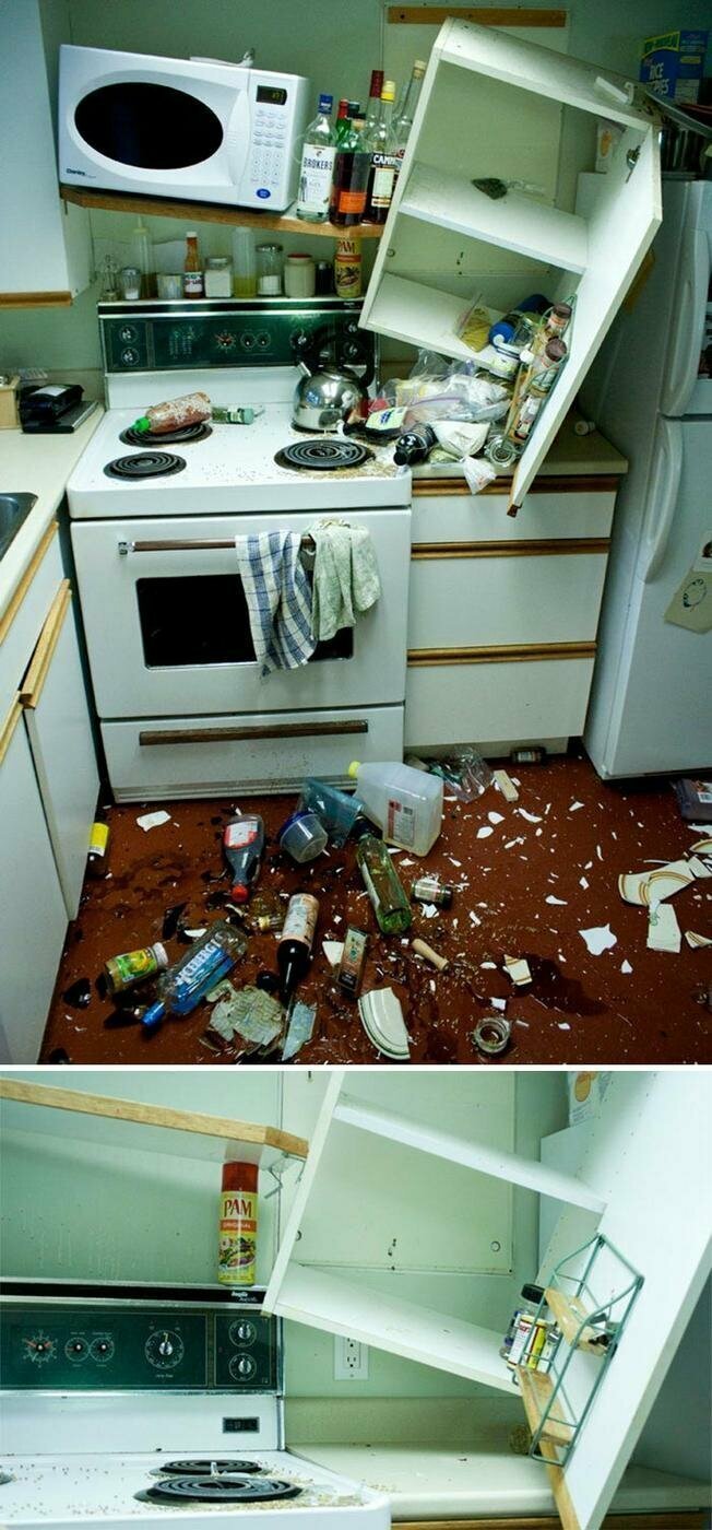 "Наш кухонный шкаф не выдержал веса и обвалился"