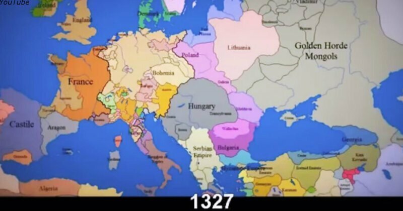 Вы наглядно увидите, как менялись государственные границы в Европе за 1000 лет