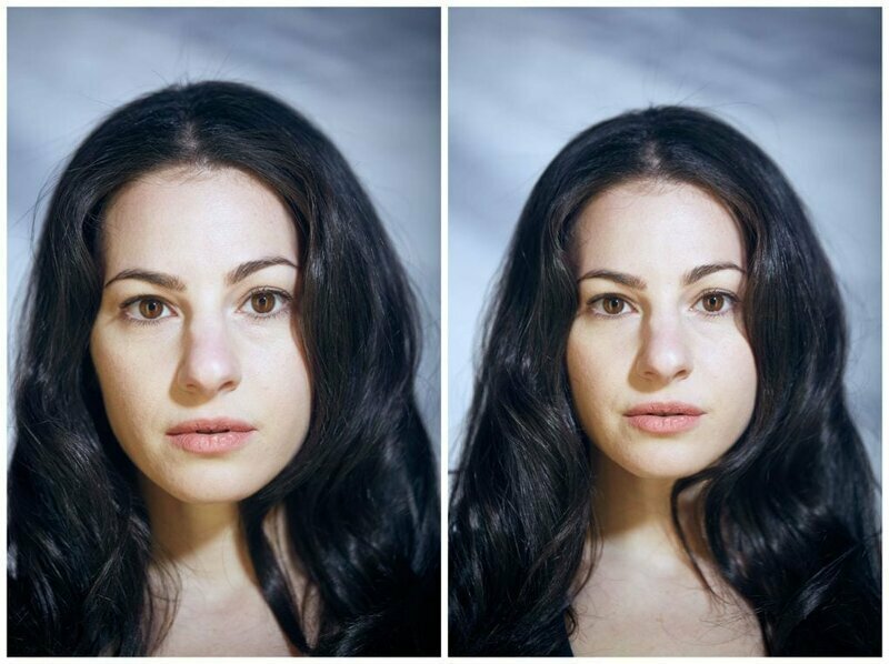 Фотограф сравнил, как выглядят лица людей, когда они позируют в одежде и без неё