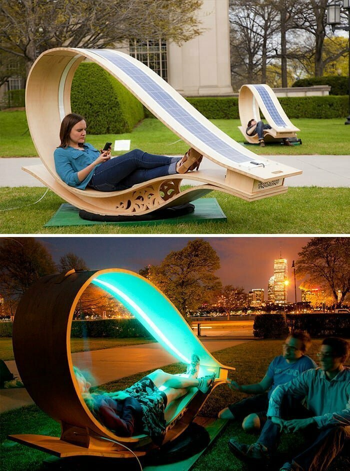 Необычная скамейка в парке, Массачусетс