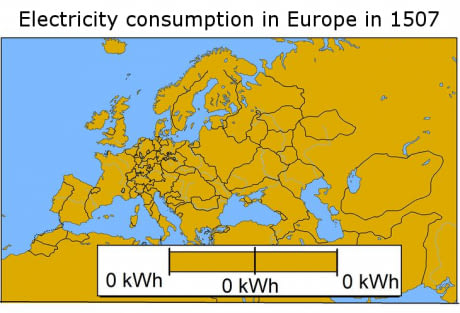 Потребление электроэнергии в Европе в 1507 году