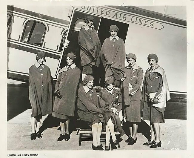 10. Стюардессы авиакомпании United Airlines, 1930 год