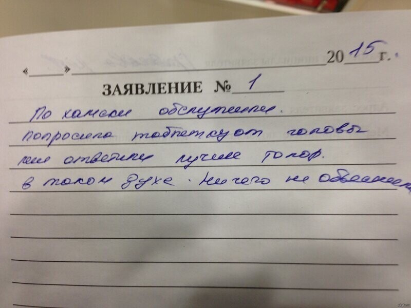 Что люди пишут в книгах жалоб: 19 смешных примеров