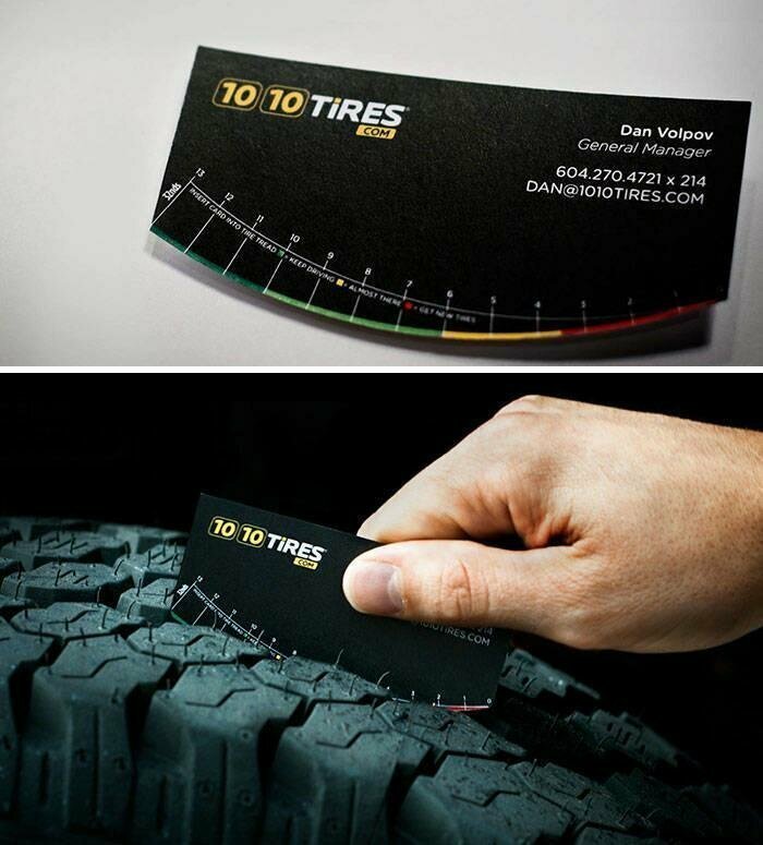 А с помощью этой визитки можно измерить глубину протектора шин, чтобы понять, не пора ли покупать новые