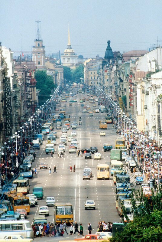 Трафик на Невском проспекте, 1984 год, Ленинград