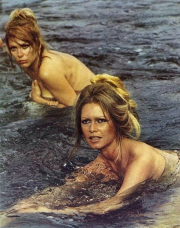 Клаудиа Кардинале и Бриджит Бардо на съемках фильма "Нефтедобытчицы", 1971 год.
