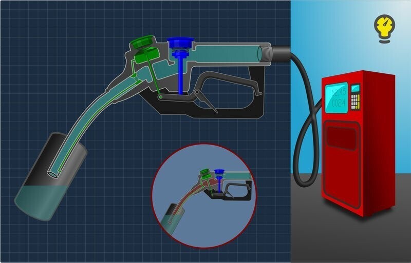 Как заправочный пистолет знает, что бензобак полон?