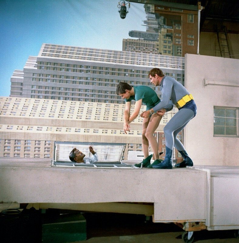 Съёмки телесериала «Бэтмен» на канале ABC, 1966 год.