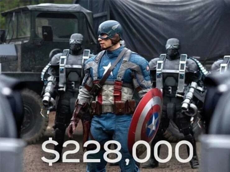   Капитан Америка — $ 228 000
