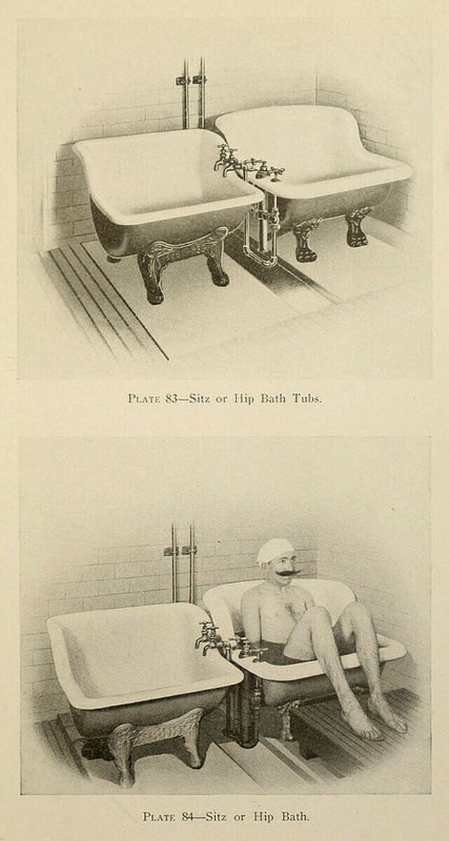 Душ, пар и клизма от паранойи и алкоголизма: иллюстрации из «Практической гидротерапии» 1909 года