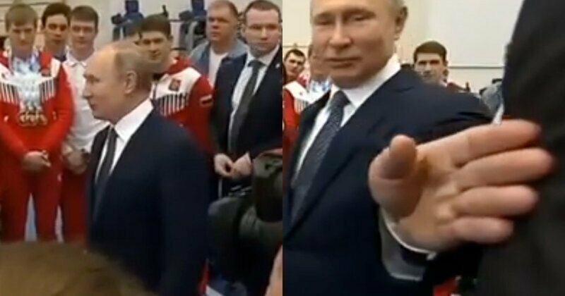 "Подвинься, такой здоровый!":  на встрече со спортсменами Путин убрал с дороги охранника