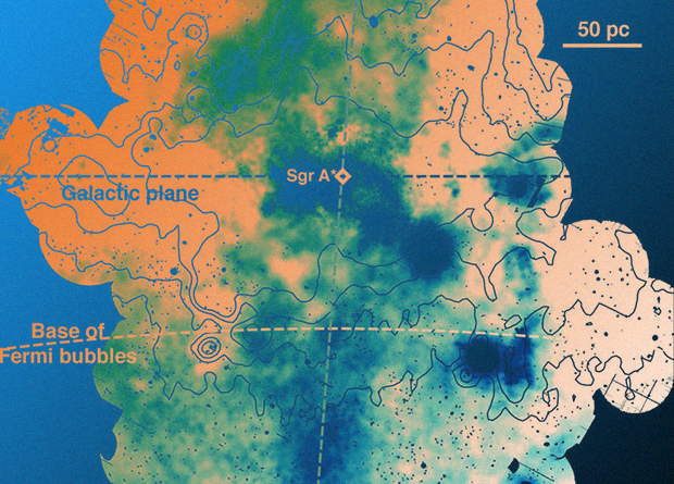 Новости Астрономии: Ученые нашли «дымоходы» между центром Млечного Пути и пузырями Ферми