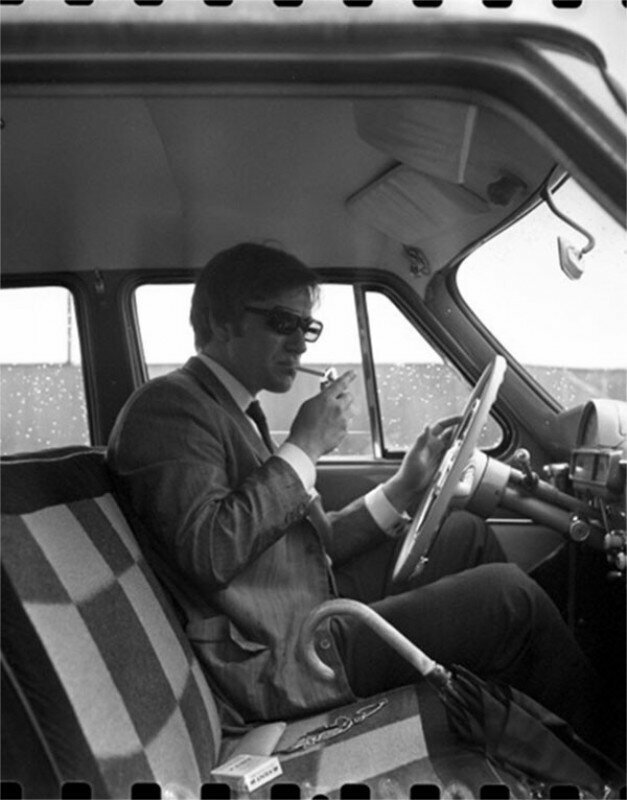 Андрей Миронов за рулём "Волги", 7 июня 1970г.