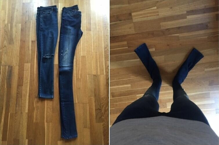 Чересчур удлинённые джинсы
