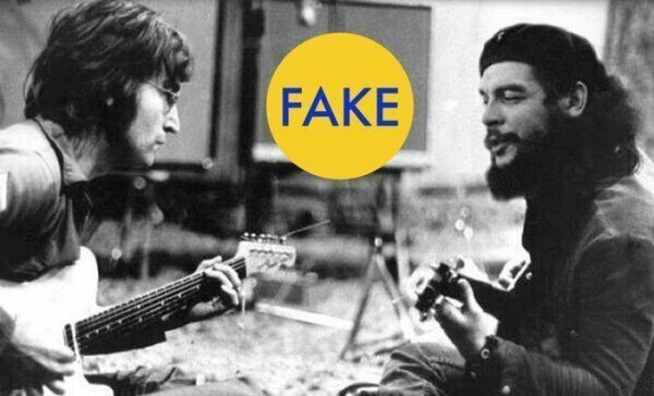 1. На этой фотографии Джон Леннон играет на гитаре с Че Геварой.