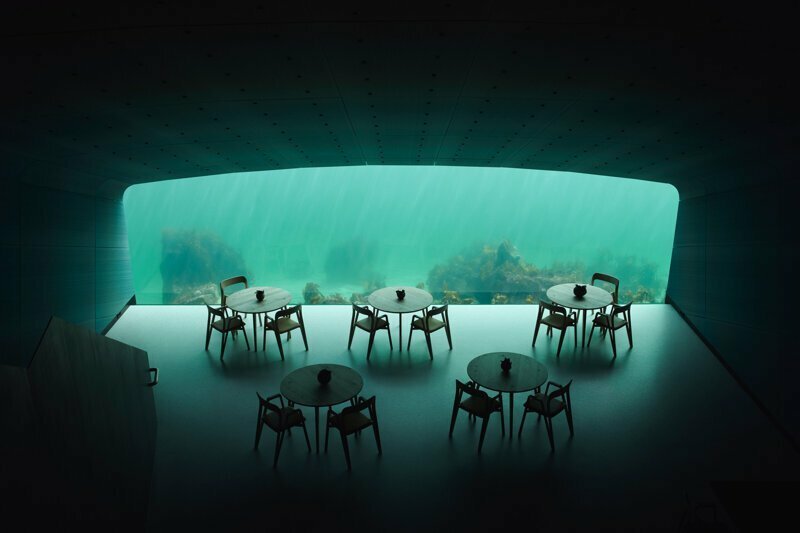 Under — новый подводный ресторан в Норвегии, открывающий взгляд на чудеса под водой