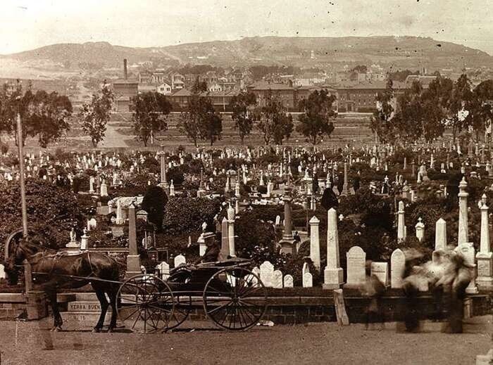 Кладбище Odd Fellows, фото конца XIX века