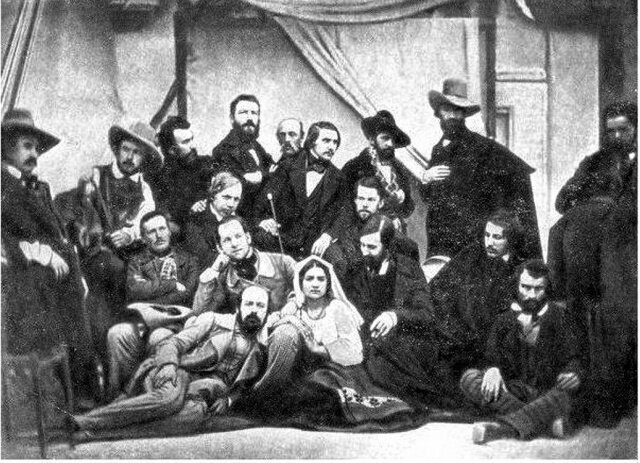 Николай Васильевич Гоголь в окружении представителей русской общины Рима, Италия, 1845 год