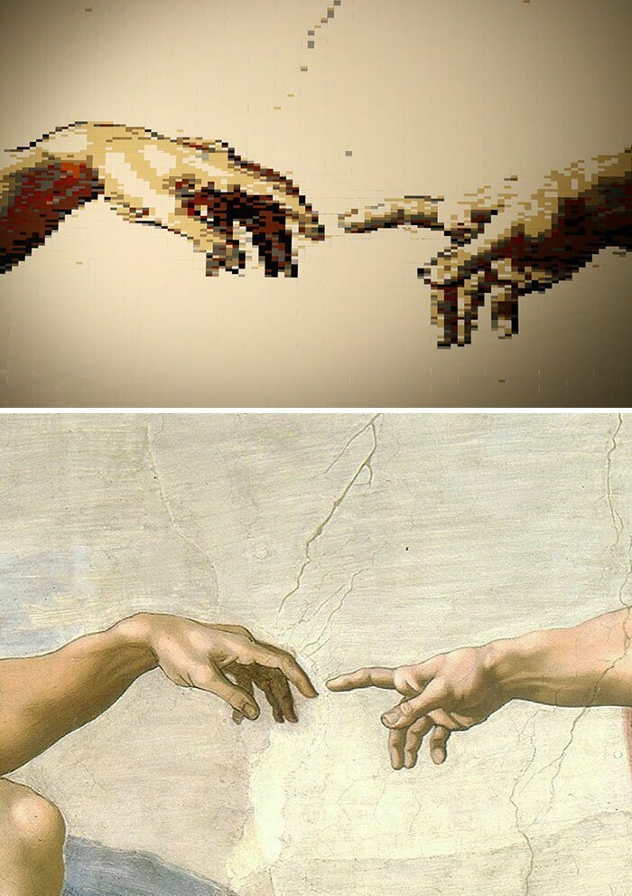 20. "Сотворение Адама", Микеланджело