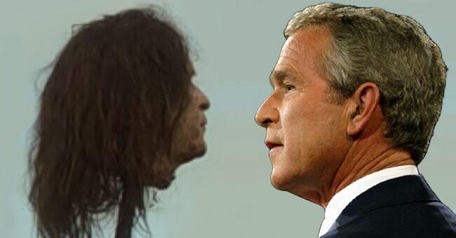 2. В одной серии можно увидеть муляж головы Джорджа Буша-младшего