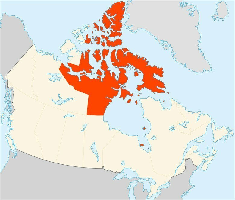 Тоже самое касается канадской территории Нунувут, которая не просто какой-то кусочек земли, а область размером с Францию, Техас и Калифорнию вместе взятые.