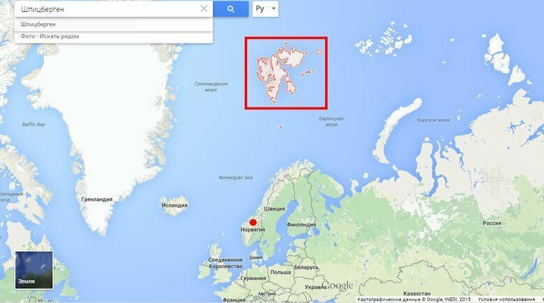 Одним из самых необычных географических феноменов Эффекта Манделы является архипелаг Шпицберген в Северном Ледовитом океане.