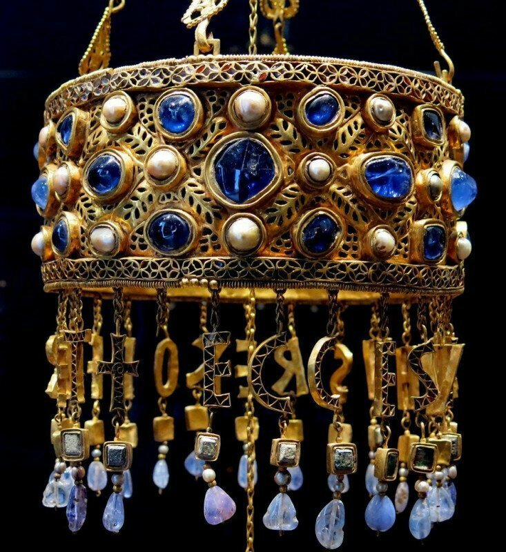 Вотивная корона короля Реккесвинта. Золото, кабошоны. 653-72 гг.
