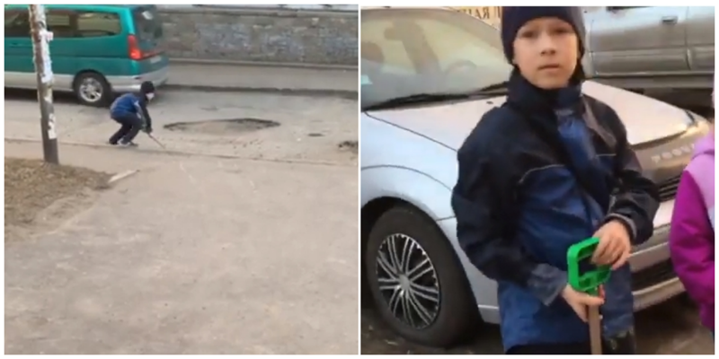 Мальчика, который пытался засыпать ямы на дороге, позвали на работу в будущем