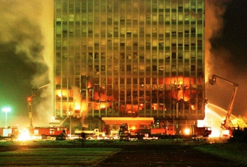 Белград, бомбардировки Югославии, 21 апреля 1999 года.