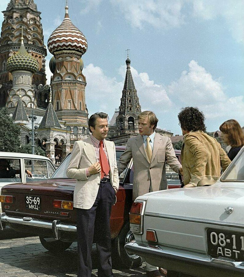 На съёмках фильма "Невероятные приключения итальянцев в России", 1974 год