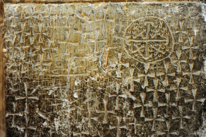 Граффити крестоносцев в Храме Гроба Господня. Иерусалим, Израиль, 11 век.