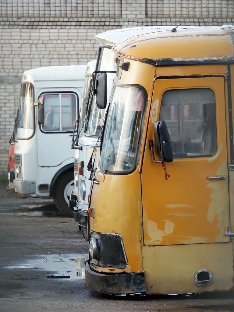 За жёлтым ЛиАЗом прячется последний в Арзамасе ЛАЗ-695Н. Он тоже ждёт хозяина из отпуска