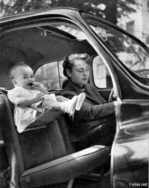 Детское автомобильное кресло в 1940-х годах