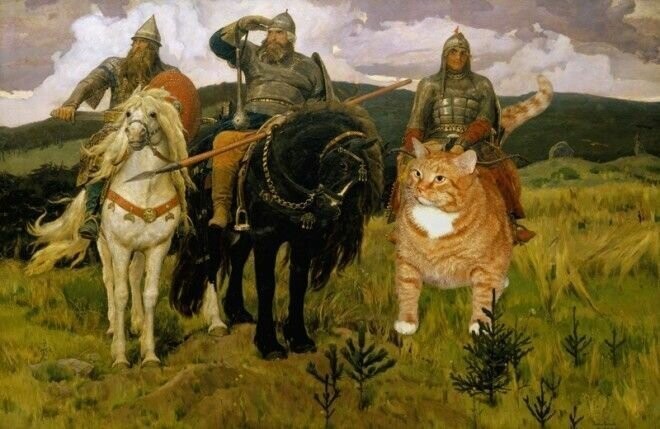 «Богатыри и богатырский кот» — Виктор Михайлович Васнецов
