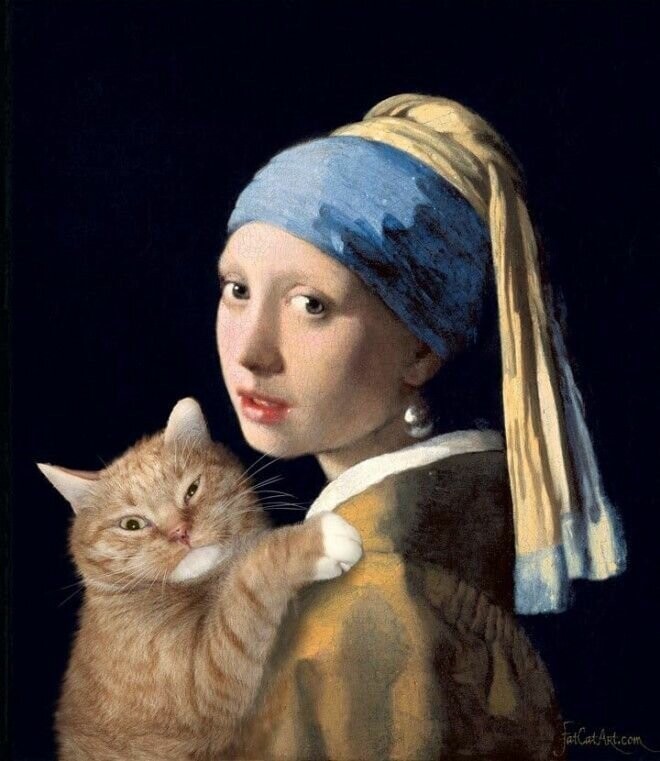  «Девушка с жемчужной сережкой и рыжим котом» — Ян Вермеер