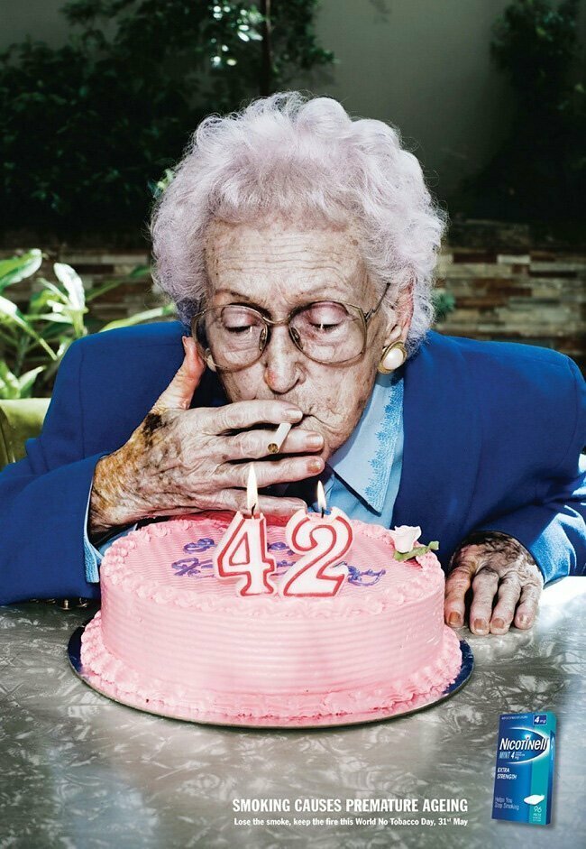 22. Курение приводит к преждевременному старению