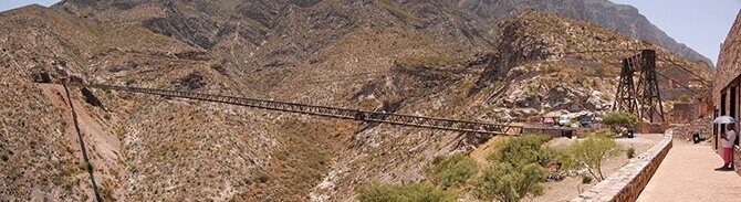 Мексика. Дуранго. Деревянный подвесной мост Охуэла.