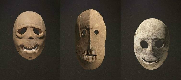 Ритуальная маска эпохи неолита, найдена в Nahal Hemar. Израиль, 7000 г. до н.э.