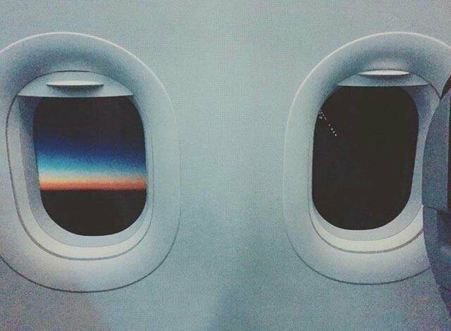 "Солнце полностью зашло в моём правое окне, но все еще садилось в левом окне во время моего полета"