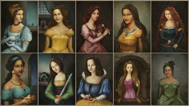 Диснеевские принцессы эпохи Ренессанса — 10 портретов