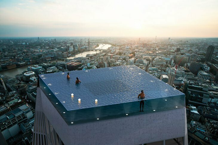Панорамный бассейн с обзором 360 градусов будет установлен на небоскребе в Лондоне