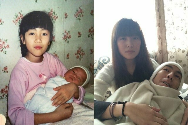 13. "Я и моя сестра в 1992 и 2014"