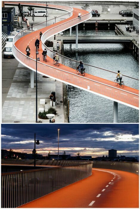 10. Велосипедный мост в Копенгагене