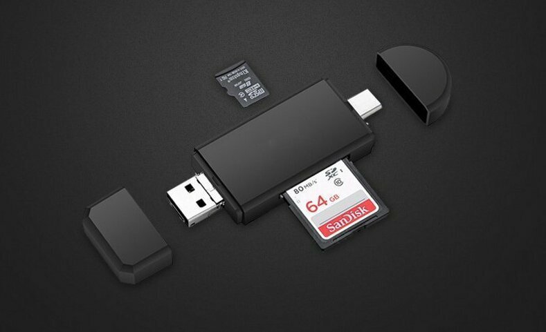 5. Кардридер 3 в 1: USB + Micro USB + type C