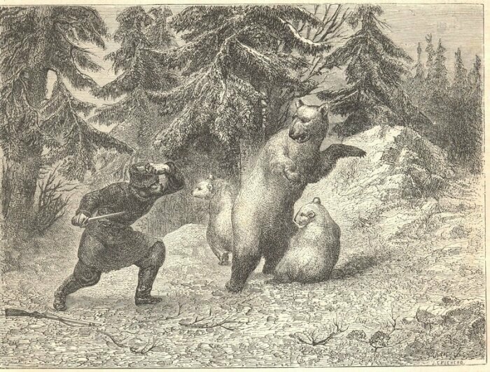 Вот это совершенно точно фантазия автора на тему того, как русские мужики ходят на медведя.